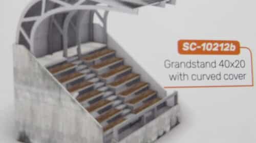 SCALEAUTO GRAND STAND WITH CORVED COVER